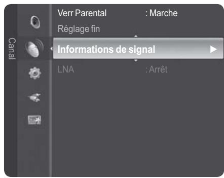 Verr Parental : Marche Réglage fin Informations de signal LNA : Arrêt