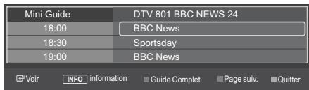 Mini Guide 18:00 18:30 19:00 DTV 801 BBC NEWS 24 BBC News Sportsday BBC News G²Voir INFO information Guide Complet Page suiv. Quitter