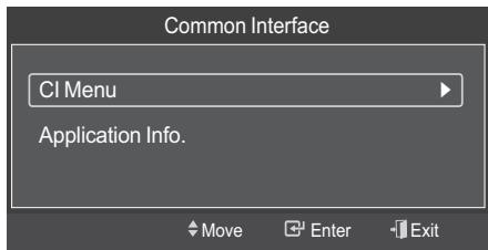Common Interface CI Menu Application Info. Move Enter Exit
