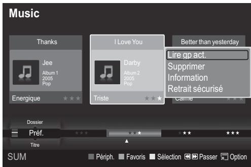 Music Thanks Jee Album 1 2005 Pop Energie I Love You Darby Album 2 2005 Pop Triste Better than yesterday Lire gp act. Supprimer Information Retrait sécurisé Game Dossier Préf. Titre Périph. Favoris Sélection Passer Option SUM