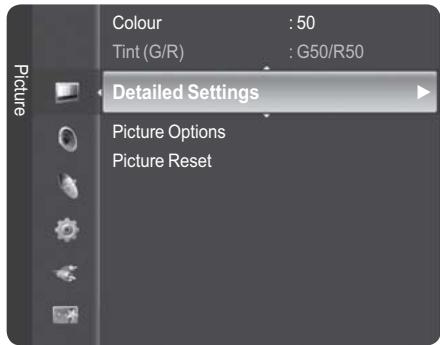 Colour : 50 Tint (G/R) : G50/R50 Picture Detailed Settings Picture Options Picture Reset