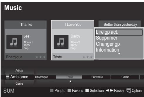 Music Thanks Jee Album 1 2005 Pop Energique ★★★ I Love You Darby Album 2 2005 Pop Triste ★★★ Better than yesterday Lire gp act. Supprimer Changer gp Information Artiste Ambiance Rhytmique Triste Enivrante Calme Genre SUM Périph. Favoris Sélection Passer Option