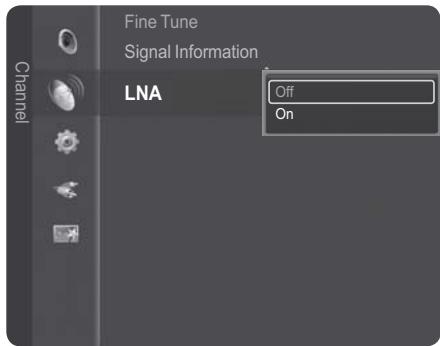 Channel Fine Tune Signal Information LNA Off On