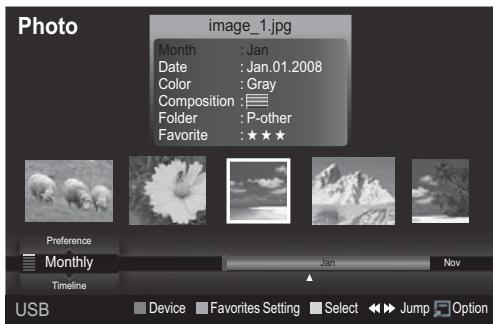 Photo image_1.jpg Month : Jan Date : Jan.01.2008 Color : Gray Composition : Folder : P-other Favorite : ★★★ Preference Monthly Jan Nov Timeline Device Favorites Setting Select Jump Option USB