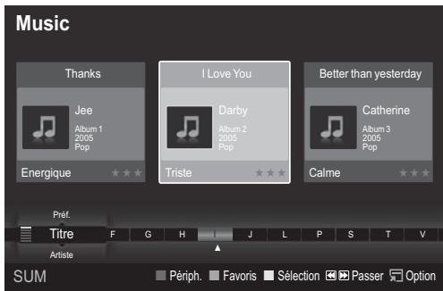 Music Thanks Jee Album 1 2005 Pop Energie I Love You Darby Album 2 2005 Pop Triste Better than yesterday Catherine Album 3 2005 Pop Calme Pérf. Titre F G H J L P S T V Artiste SUM Périph. Favoris Sélection Passer Option