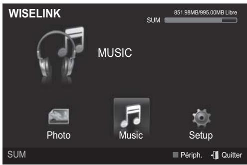 WISELINK 851.98MB/995.00MB Libre SUM MUSIC Photo Music Setup SUM Periph. Quitter