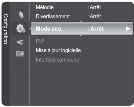 Mélodie : Arrêt Divertissement : Arrêt Mode éco. : Arrêt PIP Mise à jour logicielle Interface commune