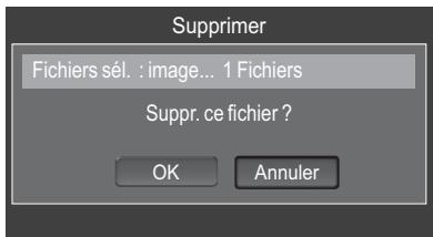Supprimer Fichiers sél. : image... 1 Fichiers Suppr. ce fichier ? OK Annuler
