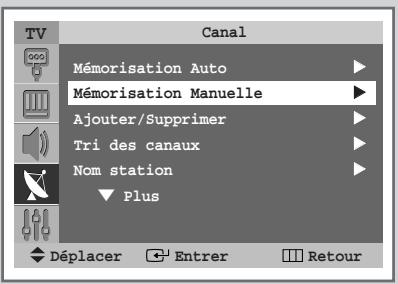SAMSUNG SP-43W6HL - Mémorisation manuelle des canaux - 1