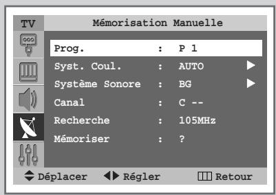 SAMSUNG SP-43W6HL - Mémorisation manuelle des canaux - 2