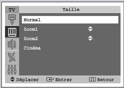 SAMSUNG SP-43W6HL - Sélection de la taille de l'image (modèle 4:3) - 4
