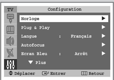 SAMSUNG SP-43W6HL - Réglage et affichage de l'heure actuelle - 1