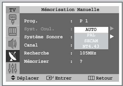 SAMSUNG SP-43W6HL - Mémorisation manuelle des canaux - 3