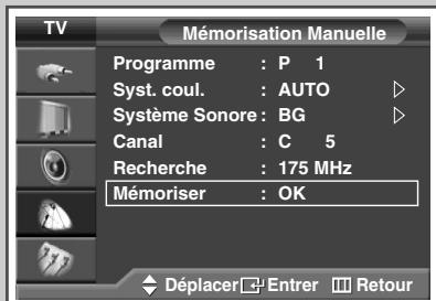 SAMSUNG SP-67L6HV - Mémorisation manuelle des canaux - 7