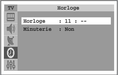 TV Horloge Horloge : 11 : -- Minuterie : Non