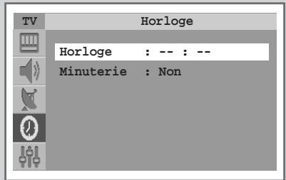 TV Horloge Horloge : -- : -- Minuterie : Non