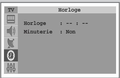 TV Horloge Horloge : -- : -- Minuterie : Non