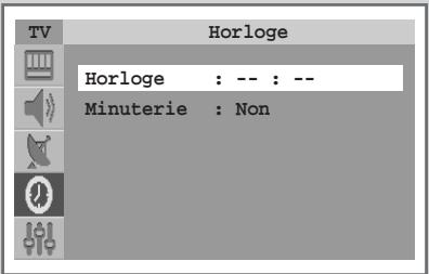 TV Horloge Horloge : -- : -- Minuterie : Non