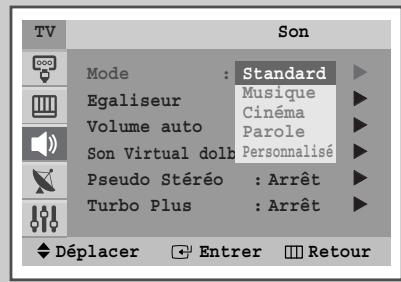 SAMSUNG WS-28M164NW - Changement de la norme son - 2