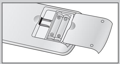 SAMSUNG WS-32M226T - Insertion des piles dans la télécommande - 2