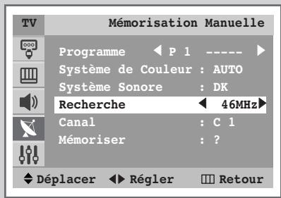 SAMSUNG WS-32M226T - Mémorisation manuelle des canaux (suite) - 2