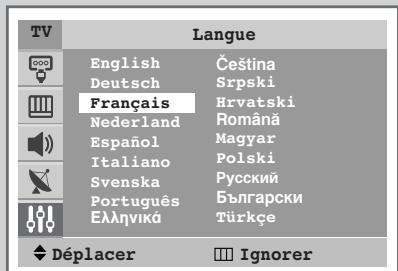 TV Langue English Čeština Deutsch Srpski Français Hrvatski Nederland Româná Español Magyar Italiano Polski Svenska Русский Português Български Еллнікă Türkçe Déplacer Ignorer