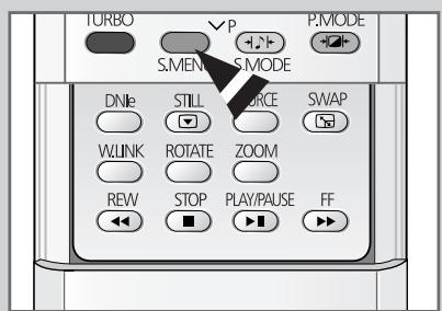TURBO P P.MODE S.MEN S.MODE DNie STILL SOURCE SWAP WLINK ROTATE ZOOM REW STOP PLAY/PAUSE FF