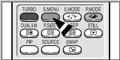 TURBO S.MINU S.MODE P.MODE DUAL I-II P.SIZE FEEP STILL PIP SOURCE SWAP