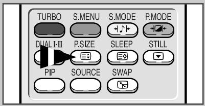 TURBO S.MENU S.MODE P.MODE DUAL I-II P.SIZE SLEEP STILL PIP SOURCE SWAP