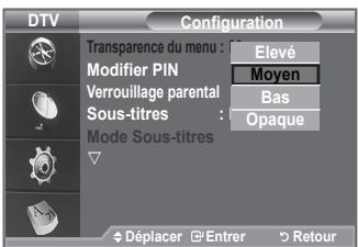 SAMSUNG LE32A336 - Vous pouvez régler la transparence du menu. - 1