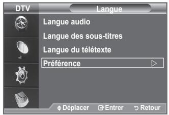 SAMSUNG LE32A336 - Ce menu compte 6 sous-menus : Première Langue Audio, Deuxième Langue Audio, Première Langue de Sous-titres, Deuxième langue de Sous-titres, Première Langue Télétexte, Deuxième Langue Télétexte. - 1