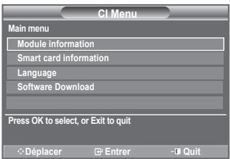SAMSUNG LE32A336 - Cela aide l'utilisateur à sélectionner un élément du menu pris en charge par CAM. - 1