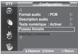 SAMSUNG LE32A336 - Sélection du fuseau horaire où vous vous trouvez. - 1