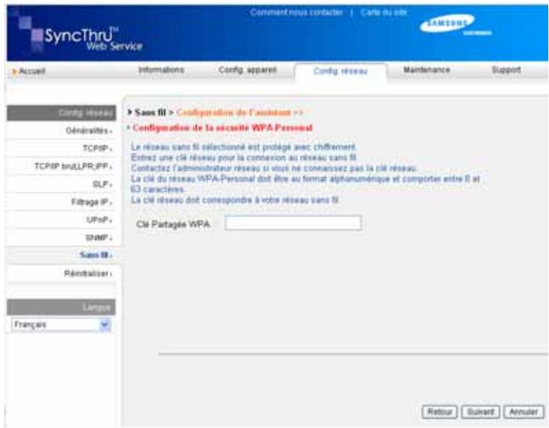 SAMSUNG CLP-310 - Configuration du réseau sans fil de l'imprimante - 5