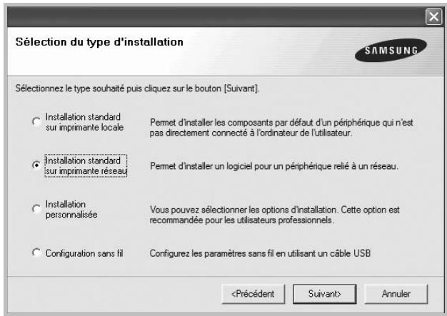 SAMSUNG CLP-310 - Sélectionnez installation standard sur imprimante réseau. cliquez sur suivant. - 1