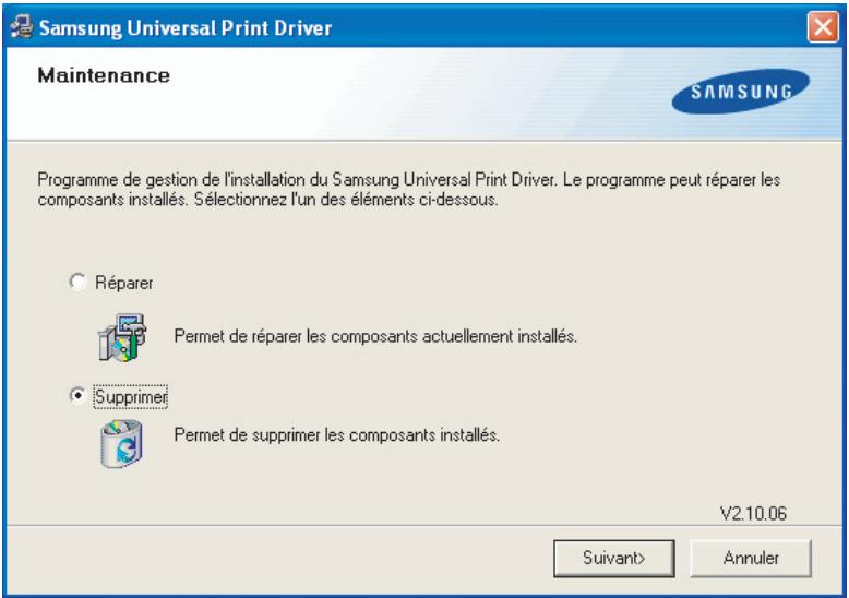 SAMSUNG CLP-620ND - Déinstallation du pilote d'impression universal Samsung Universal Print Driver - 1