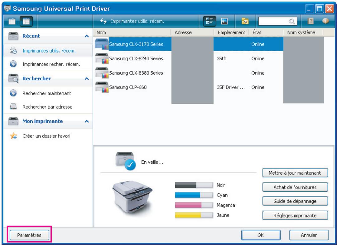 SAMSUNG CLP-620ND - Configuration de l'option de recherche de l'imprimante - 1