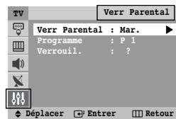 SAMSUNG CS-21Z40MA - Configuration - verrouillage parental - 1