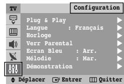 SAMSUNG CS-21Z40MA - Configuration - langue / écran bleu / mélodie / démonstration - 1
