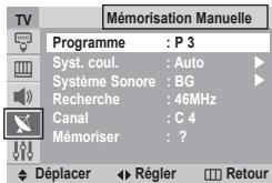 SAMSUNG CS-29Z50M1 - Canal - Mémorisation Manuelle - 1
