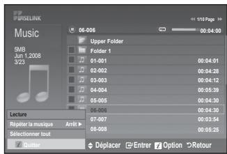 SAMSUNG LA32A550P1R - Utilisation de la liste MP3 - 2