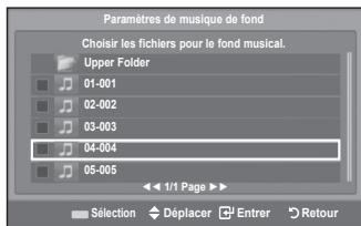 SAMSUNG LA32A550P1R - Paramètres de musique de fond: - 1