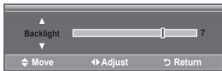 Backlight 7 Move Adjust Return