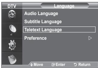 DTV Language Audio Language Subtitle Language Teletext Language Preference Move Enter Return