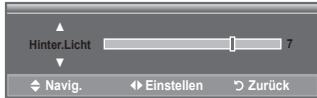 Hinter.Licht 7 Navig. Einstellen Zurück