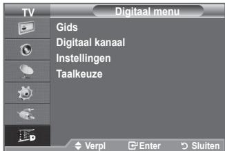 TV Gids Digitaal kanaal Instellingen Taalkeuze Verpi Enter Sluiten