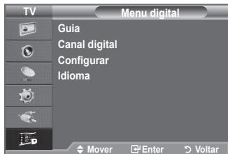 TV Menu digital Guia Canal digital Configurar Idioma Mover Enter Voltar