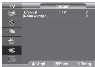 TV Bronlijst : TV Naam wijzigen Verpl. Enter Terug