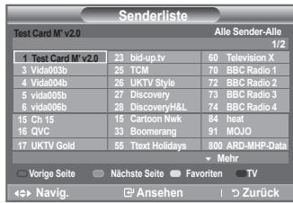 Senderliste Test Card M' v2.0 Alle Sender-Alle 1/2 1 Test Card M' v2.0 23 bid-up.tv 60 Television X 3 Vida003b 25 TCM 70 BBC Radio 1 4 Vida004b 26 UKTV Style 72 BBC Radio 2 5 vida005b 27 Discovery 73 BBC Radio 3 6 vida006b 28 DiscoveryH&L 74 BBC Radio 4 15 Ch 15 15 Cartoon Nvk 84 heat 16 QVC 33 Boomerang 91 MOJO 17 UKTV Gold 55 Text Holidays 800 ARD-MHP-Data Mehr Vorige Seite Nächste Seite Favoriten TV ↔ Navig. Ansehen 1 5 Zurück