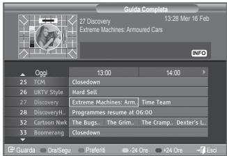Guida Completa 27 Discovery 13.28 Mer 16 Feb Extreme Machines Armoured Cars INFO Oggi 13:00 14:00 25 TCM Closedown 26 UKTV Style Hard Sell 27 Discovery Extreme Machines: Arm Time Team 28 Discovery... Programmes resume at 06:00 32 Cartoon Nwk The Bugs... The Grim... The Cramp... Dexter's L... 33 Boomerang Closedown Guarda Ora/Segu Preferit -24 Ore +24 Ore Eso